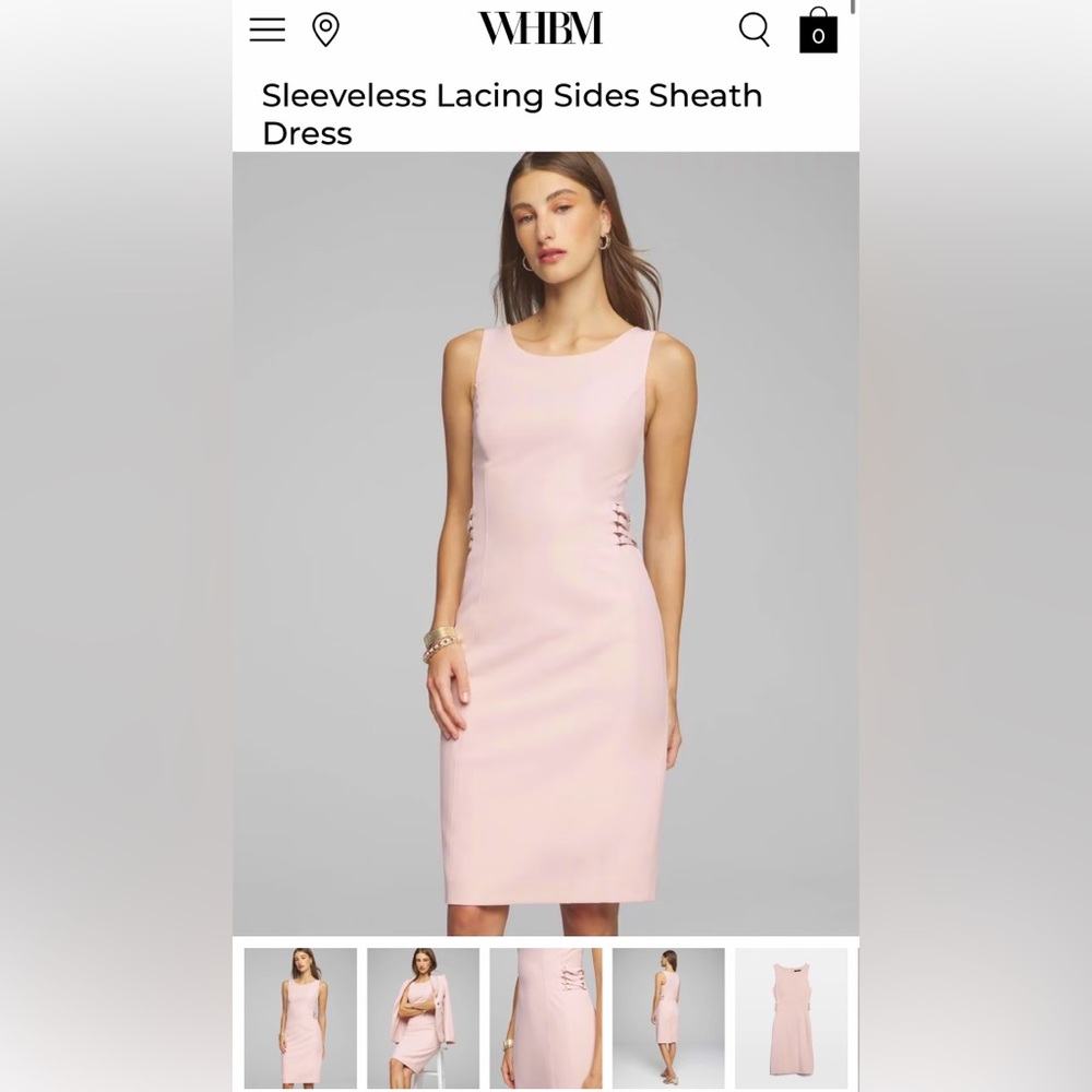 WHBM Rose Sleeveless Lacing Sides Sheath Dress. Worn once. Price is negotiable:)